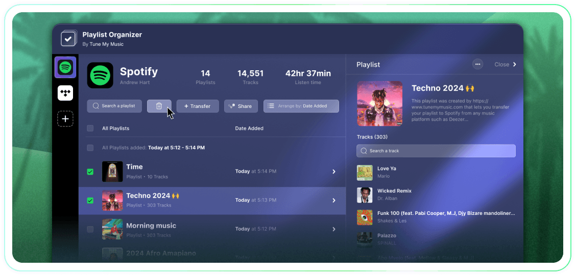 Playlist Organizer Dashboard