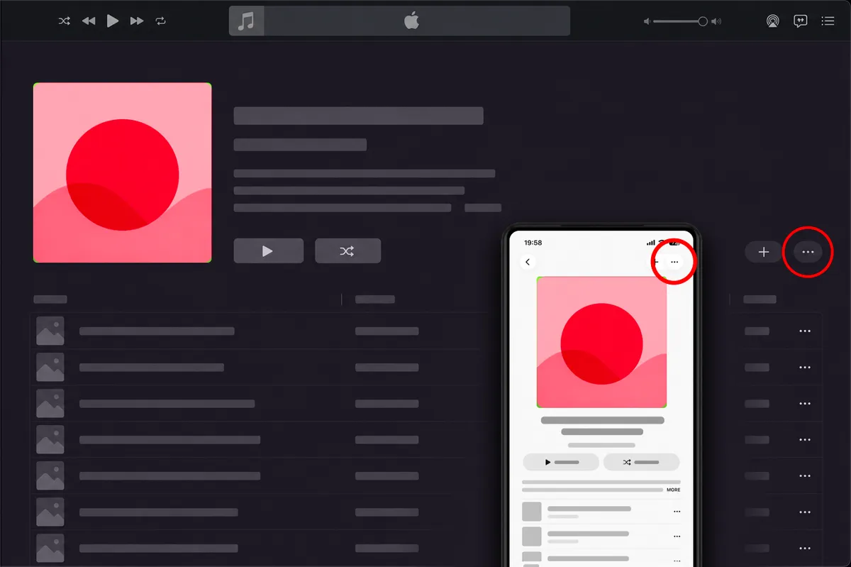 Find the Apple Music Share Button