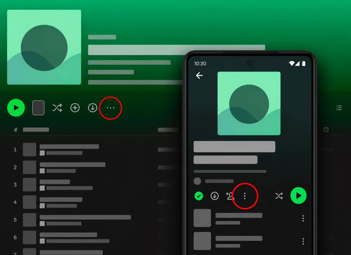 Find the Spotify Share Button