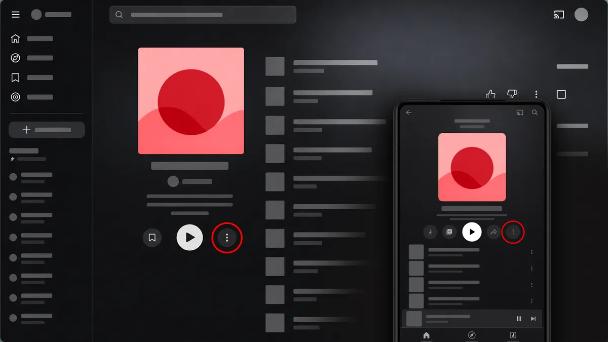 Find the YouTube Music Share Button
